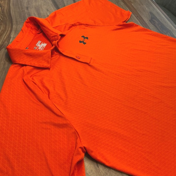 Under Armour Mens 2XL Orange HeatGear Coldblack Polo Shirt Athletic Golf - Picture 12 of 14